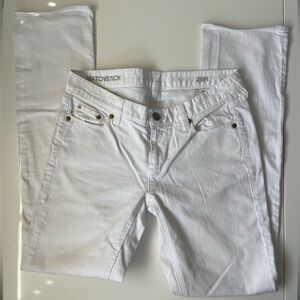 WHITE LOW-RISE/STRAIGHT LEG DENIM